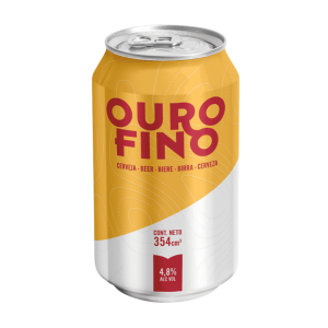Cerveza Ouro Fino lata de 354 ml.