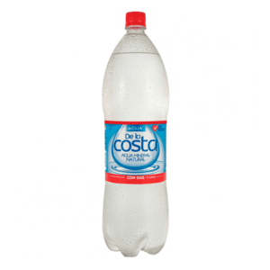 Agua Mineral De la Costa con Gas de 2.000 ml.