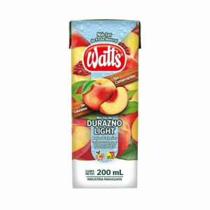 Jugo Watts Nectar Durazno Light de 200 ml.