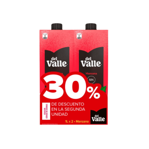 Jugos Del Valle Manzana de 1.000 ml Pack x 2 Uni.