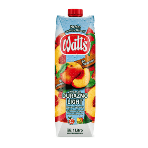 Jugo Watts Nectar durazno light de 1.000 ml.