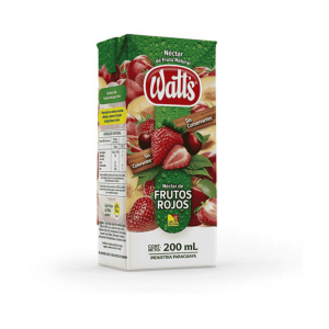 Jugo Watts Nectar Frutos Rojos Tetra de 200 ml.